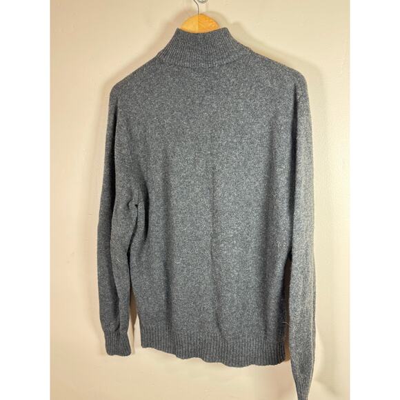 Men’s Jos. A Banks Lambs Wool Blend Quarter zip sweater Gray Preppy Medium - Picture 6 of 8